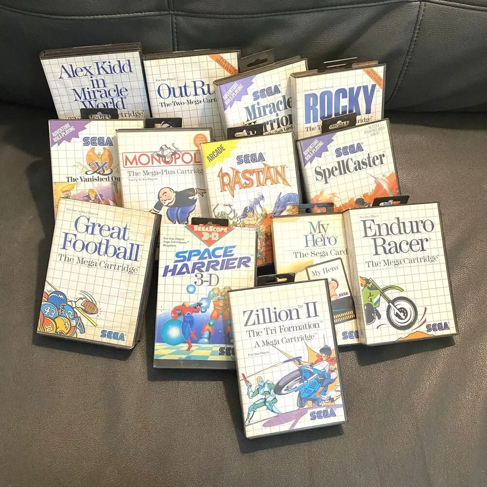 Vintage Games 13 Sega Master System Games | Rocky, Zillion 2, Out Run, Alex Kidd